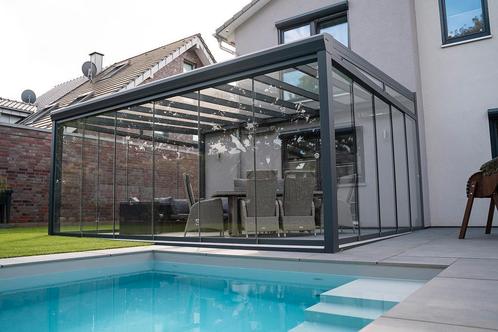 ACTIE Overkapping - Glasschuifwanden - tuinkamer - zonwering, Tuin en Terras, Overkappingen, Veranda, Nieuw