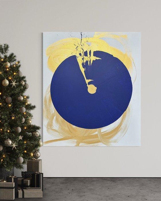 Eren - Blue Iris on Gold no.2 - XXL, Antiek en Kunst, Kunst | Schilderijen | Modern