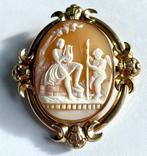 Broche Victoriaanse muze Erato en Eros (Cupido) grote