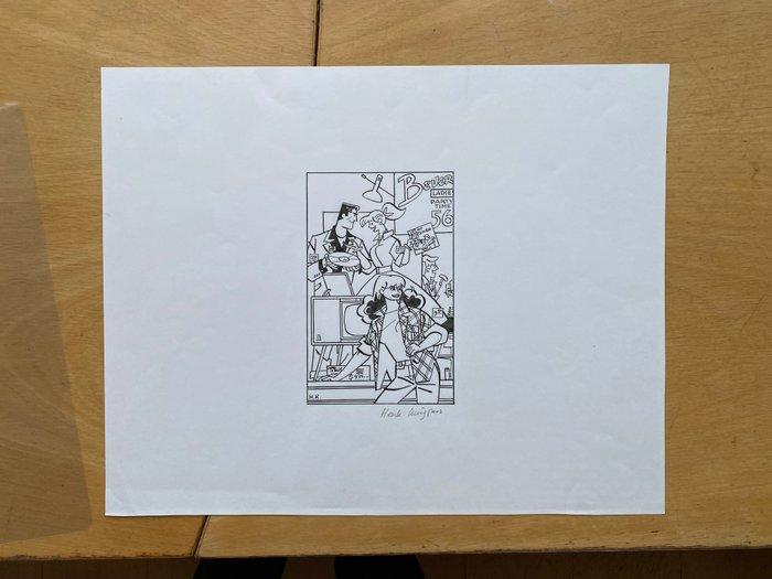 Kuijpers, Henk - Originele tekening vignet CataWiki, Boeken, Stripboeken