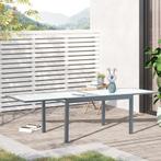 TRUUSK Tuintafel Eettafel Met Gehard Glazen Blad 160-210 Cm, Verzenden, Nieuw