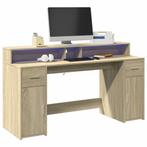 vidaXL Bureau met LED-verlichting 160x55x91 cm hout sonoma, Huis en Inrichting, Bureaus, Verzenden, Nieuw