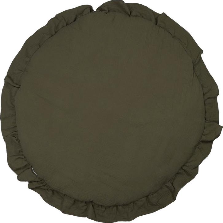 MamaLoes Soft Cotton Ruffle Groen 90 cm Rond Boxkleed, Kinderen en Baby's, Boxen, Nieuw, Verzenden