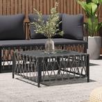 vidaXL Tuintafel 70x70x34 cm geweven stof antracietkleurig, Verzenden, Nieuw, Textileen