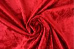 Crushed velvet stof - Rood - Per meter, 120 cm of meer, Ophalen of Verzenden, Polyester, Rood