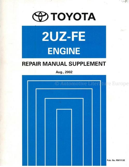 2002 TOYOTA LAND CRUISER 2UZ-FE MOTOR (SUPPLEMENT), Auto diversen, Handleidingen en Instructieboekjes