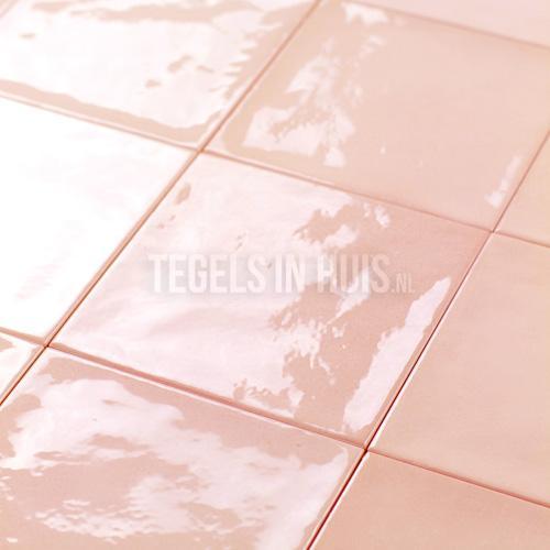 Handvorm wandtegel 13x13 roze soft glans wandtegel, Doe-het-zelf en Verbouw, Tegels, Wandtegels, Nieuw, 10 m² of meer, Keramiek