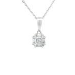 Ketting met hanger - 18 karaat Witgoud - 0.30ct. tw. Diamant