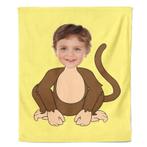 Cartoon Fleecedeken Monkey -  cm, Huis en Inrichting, Woonaccessoires | Plaids en Woondekens, Verzenden, Nieuw