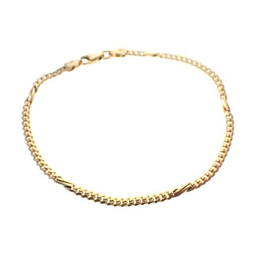 Gouden fantasie schakel armband | 19 cm, Sieraden, Tassen en Uiterlijk, Armbanden, Goud, Gebruikt, Goud, Verzenden
