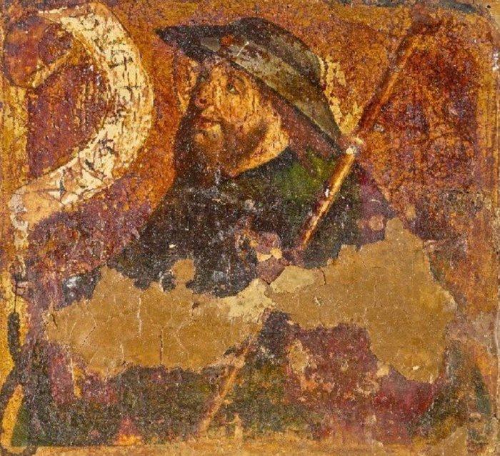 Spanische Schule (XV) - Heiliger Jakobus - NO RESERVE, Antiek en Kunst, Kunst | Schilderijen | Klassiek