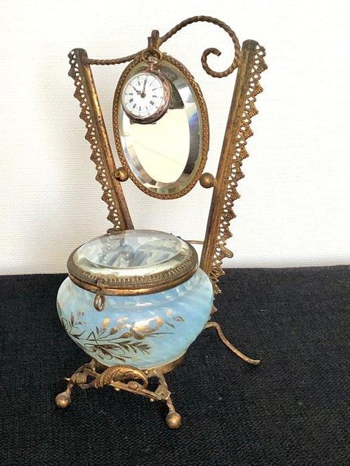 Sieradendoos - Messing verguld / glas opaline - Antieke, Antiek en Kunst, Antiek | Overige Antiek