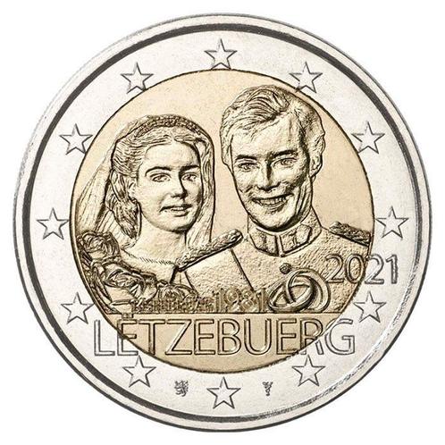 Luxemburg 2 Euro Huwelijk 2021 (reliëf-versie), Postzegels en Munten, Munten | Europa | Euromunten, Verzenden