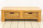 Houten Salontafel met Rieten Lades, Huis en Inrichting, Tafels | Salontafels, Ophalen of Verzenden, Nieuw