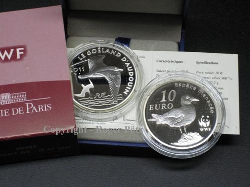 Frankreich 10 Euro zilver 2011 Wwf Korallenmoewe Pp Ovp rar, Postzegels en Munten, Munten | Europa | Euromunten, Verzenden