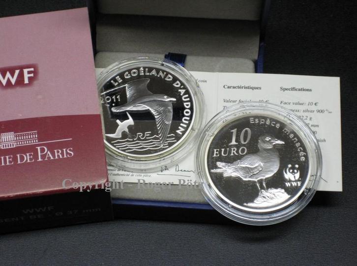 Frankreich 10 Euro zilver 2011 Wwf Korallenmoewe Pp Ovp rar, Postzegels en Munten, Munten | Europa | Euromunten, Verzenden