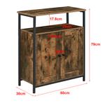 Commode Aremark 79x60x30 cm zwart en houtkleurig, Huis en Inrichting, Verzenden, Nieuw