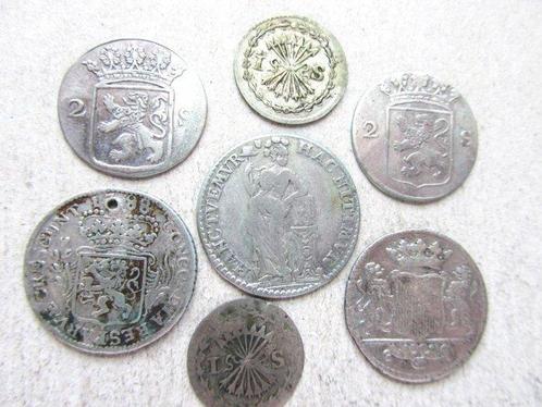 Nederland. Lot met 7 verschillende zilveren munten (Zonder, Postzegels en Munten, Munten | Nederland