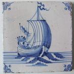 Tegel - Vrachtschip op de Zuiderzee. - 1700-1750, Antiek en Kunst