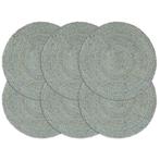 vidaXL Placemats 6 st rond 38 cm jute olijfgroen, Verzenden, Nieuw, Groen