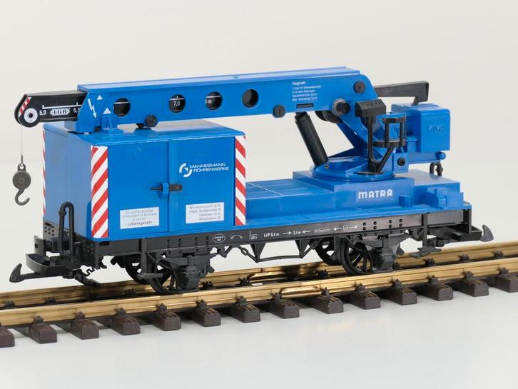 LGB 70435 Matra Kranwagen Mannesmann Röhrenwerke, Hobby en Vrije tijd, Modeltreinen | Overige schalen, Overige typen, Zo goed als nieuw