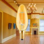 LED Lamp E14 Kaars Filament - Brinton - Amber 4W 360lm - 822, Led-lamp, Soft of Flame, E14 (klein), Nieuw