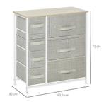 TRUUSK Ladekast Dressoir 7 Laden, Modern Design, 63,5 Cm X 3, Huis en Inrichting, Kasten | Overige, Verzenden, Nieuw