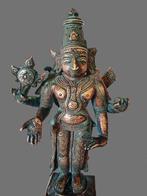 Heer Vishnu - 18 cm - Brons/messing - Zuid-India - 19e eeuw