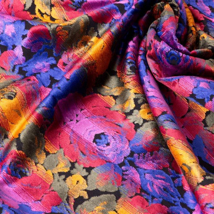 Duitse ambachtelijke fluweel – veranderende rozen - Textiel, Antiek en Kunst, Kunst | Designobjecten