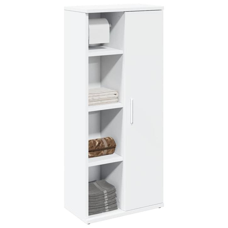 vidaXL Badkamerkast met rolhouder 39x22x90 cm wit, Huis en Inrichting, Badkamer | Badkamermeubels, Nieuw, Verzenden