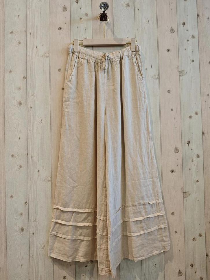 Stoere Linnen broek met uitlopende pijpen - decoratieve, Kleding | Dames, Tops