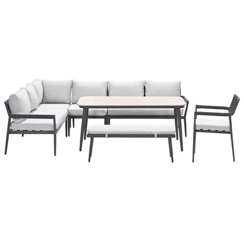 Garden Impressions Tineo lounge dining set 7-delig - donker, Tuin en Terras, Tuinsets en Loungesets, Verzenden