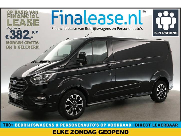 Ford Transit Custom 320 2.0 TDCI L2H1 Sport 185PK Automaat, Auto's, Bestelauto's, Lease, Automaat, Diesel, Ford, Zwart, Verzenden