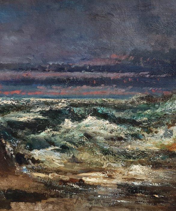 Gustave Courbet (1819-1877), Werkplaats van - La vague, Antiek en Kunst, Kunst | Schilderijen | Klassiek