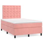 vidaXL Boxspring met matras en LED fluweel roze 120x190 cm, Huis en Inrichting, Slaapkamer | Bedden, Verzenden, Nieuw, 190 cm of minder