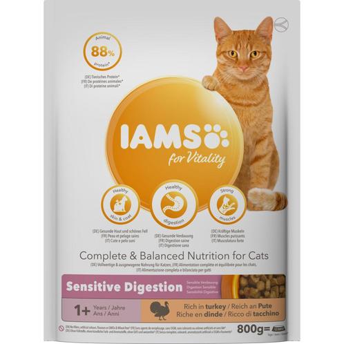 4x Iams Cat adult Sensitive Digestion Turkey 800 gr, Dieren en Toebehoren, Dierenvoeding, Verzenden