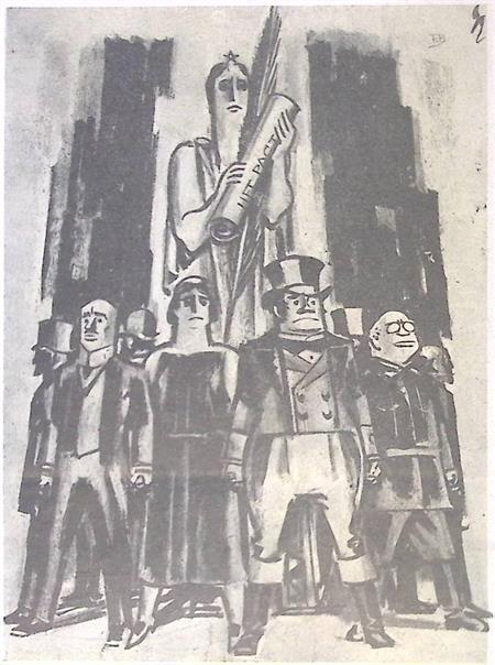 Mussolini vreest sancties door het volkenbond op spotprent, Antiek en Kunst, Kunst | Litho's en Zeefdrukken, Verzenden