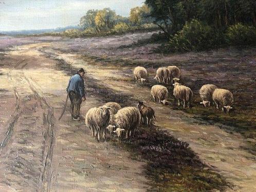 C.H. Beltman (1850-1938) - Herder met schapen, Antiek en Kunst, Kunst | Schilderijen | Klassiek