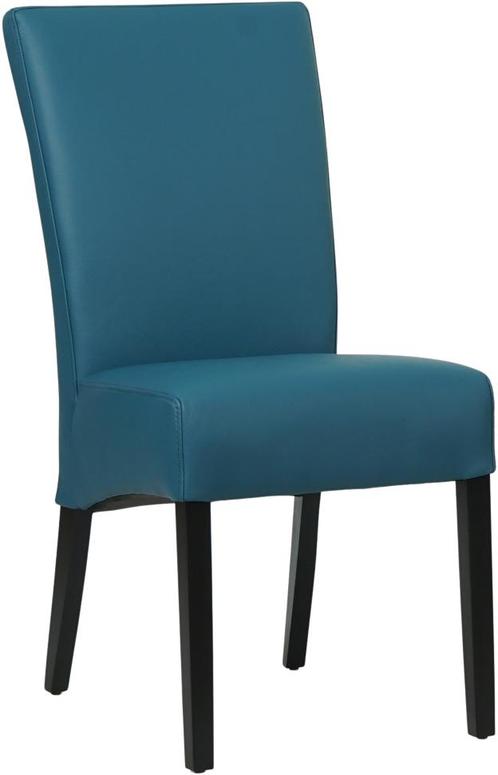 Blauwe leren landelijke eetkamerstoel - Hermes Leer Turquois, Huis en Inrichting, Stoelen, Eén, Overige kleuren, Nieuw, Leer, Ophalen of Verzenden