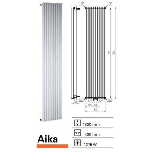 Designradiator Aika 1800 x 400 mm Donker grijs, Doe-het-zelf en Verbouw, Sanitair, Overige typen, Nieuw, Ophalen of Verzenden