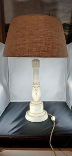 Large vintage Volterra alabaster column table lamp -