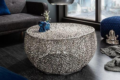 Filigraan design salontafel ABSTRACT BLAD 80cm zilver, Huis en Inrichting, Tafels | Salontafels, Ophalen of Verzenden