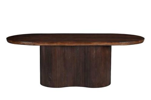 Ovale Eettafel Sevilla – Donkerbruin | 220 cm, Huis en Inrichting, Tafels | Eettafels, Ophalen
