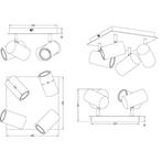 LED Plafondspot - Trion Mary - GU10 Fitting - 4-lichts -, Huis en Inrichting, Lampen | Spots, Metaal of Aluminium, Nieuw, Ophalen of Verzenden
