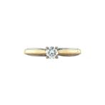 Gouden solitair ring met diamant 14 karaat, Sieraden, Tassen en Uiterlijk, Ringen, Verzenden, Zo goed als nieuw, Wit, Goud