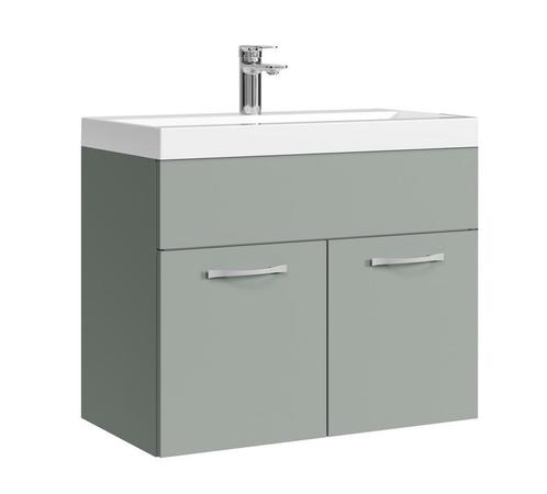 Badkamermeubel Montreal 01 60 x 35 cm Mat Groen Badmeubel, Huis en Inrichting, Badkamer | Badkamermeubels, Nieuw, Wastafelkast