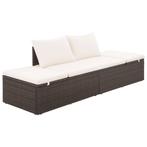 vidaXL Tuinbed 195x60 cm poly rattan bruin, Verzenden, Nieuw