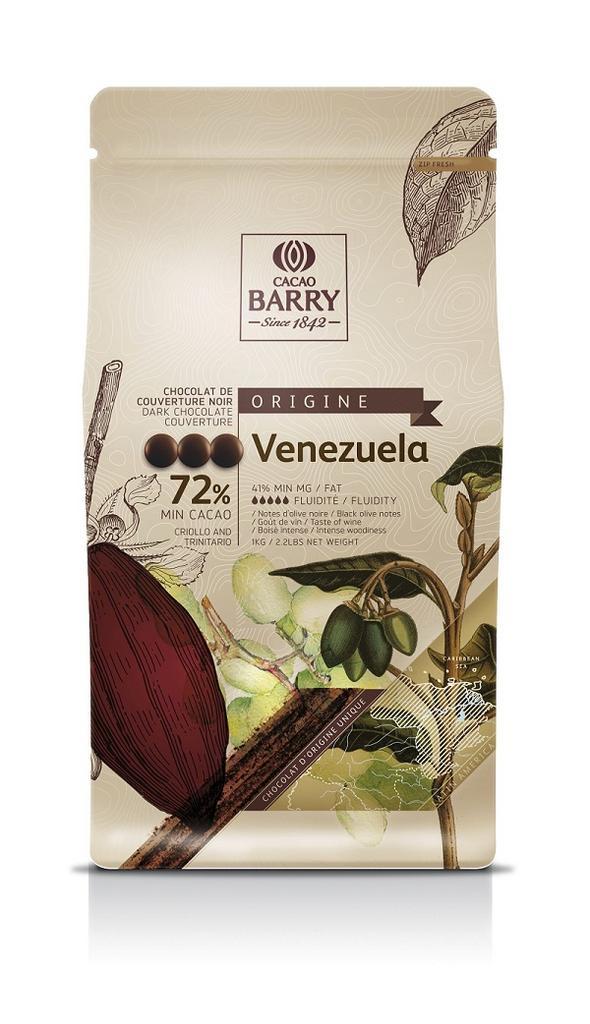 Callebaut Chocolade Callets Puur Venezuela (72%) 1kg, Hobby en Vrije tijd, Taarten en Cupcakes maken, Nieuw, Verzenden