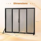 COSTWAY Kaminbescherming met Schuifdeuren Vrijstaande Haardv, Verzenden, Zo goed als nieuw