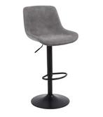 Set van 2 verstelbare barstoelen – grijs kunstleer &amp; rug, Huis en Inrichting, Barkrukken, Kunststof, Verzenden, In hoogte verstelbaar